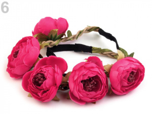 Pružná čelenka do vlasů s květy