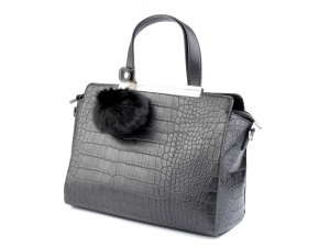 Kožešinová bambule na kabelku s karabinou