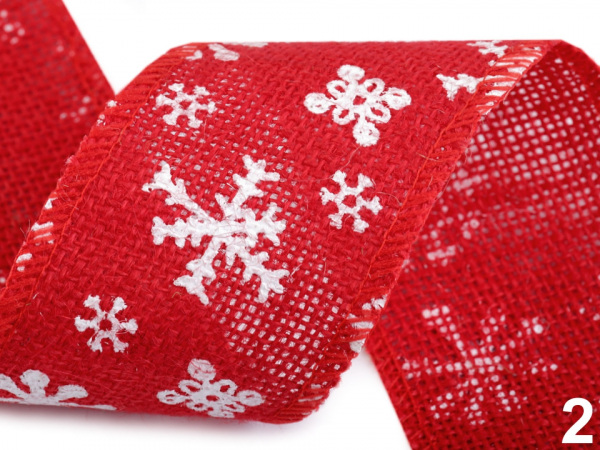 Jutová stuha vločky šíře 60 mm