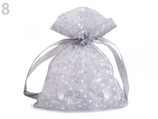 Dárkový pytlík puntíky 10x13 cm organza