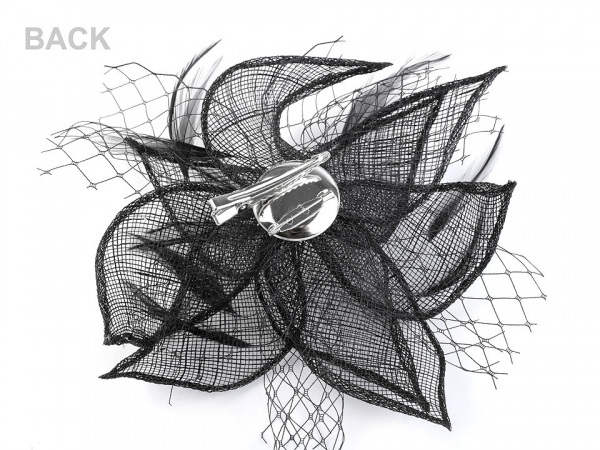 Fascinátor / brož květ s peřím