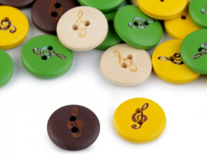 Dřevěný knoflík houslový klíč velikost 28"