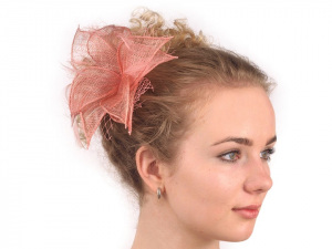 Fascinátor / brož květ s peřím