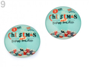 Kabošon vánoční motivy Ø30 mm