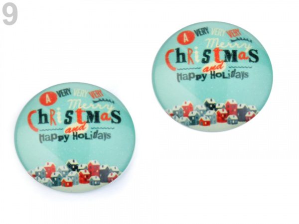 Kabošon vánoční motivy Ø30 mm