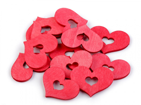 Dřevěné srdce k zavěšení / k nalepení 30x40 mm