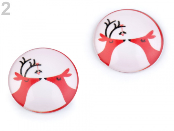 Kabošon vánoční motivy Ø30 mm