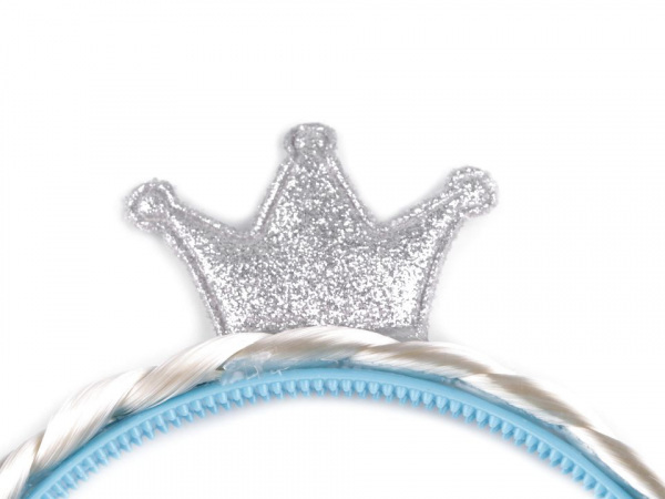 Karnevalová čelenka s copem a korunkou