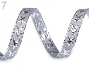 Stuha hvězda s lurexem šíře 10 mm