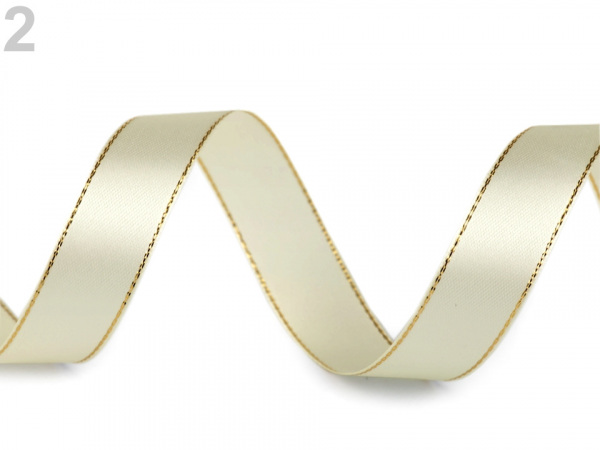 Atlasová stuha s lurexem šíře 20 mm svatební