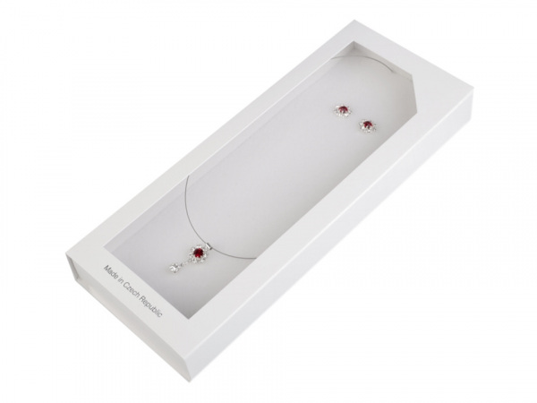 Náhrdelník a náušnice s broušenými kamínky - jablonecká bižuterie