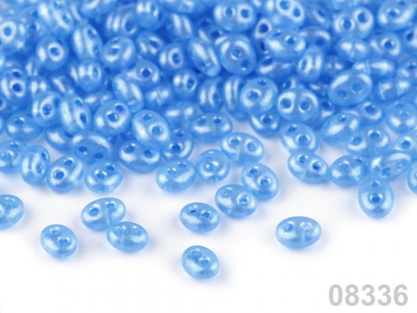 Dvoudírkový rokajl Preciosa Twin Crystal - Terra pearl 2,5x5 mm