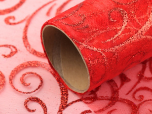 Organza svatební s glitry šíře 36 cm