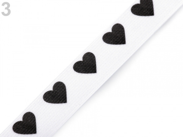 Pruženka s potiskem šíře 18 mm srdce