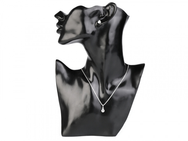 Náhrdelník a náušnice s broušenými kameny - jablonecká bižuterie