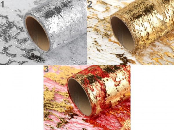 Pavučinka metalická šíře 36 cm svatební