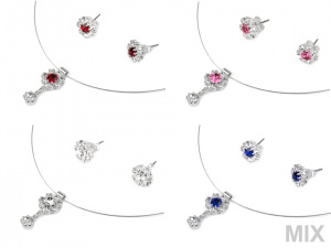 Náhrdelník a náušnice s broušenými kamínky - jablonecká bižuterie