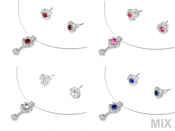 Náhrdelník a náušnice s broušenými kamínky - jablonecká bižuterie