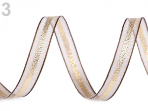 Vánoční stuha s lurexem šíře 12 mm