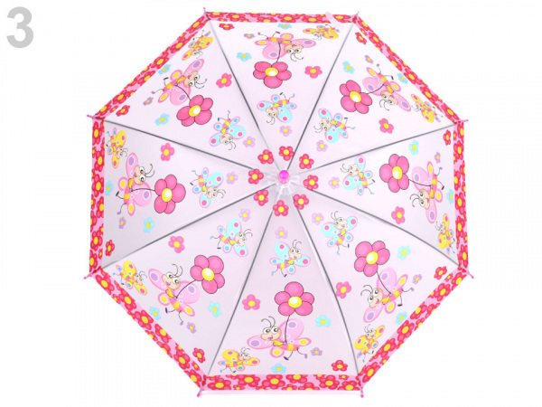 Dětský deštník beruška, motýl, pirát, princezna, žába 2. jakost