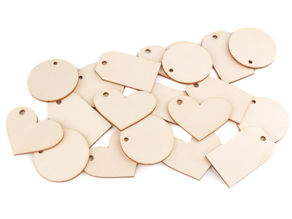 Dřevěný štítek srdce, cedulka,  kolečko