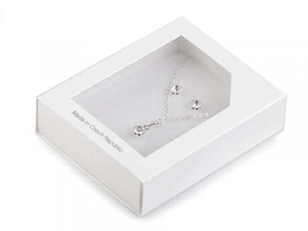 Náhrdelník a náušnice s broušenými kameny - jablonecká bižuterie