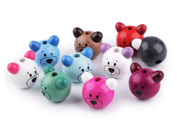 Dřevěná hlava medvídek Ø24 mm