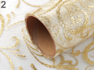 Organza svatební s glitry šíře 36 cm