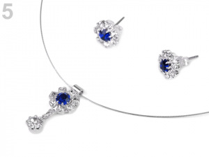 Náhrdelník a náušnice s broušenými kamínky - jablonecká bižuterie