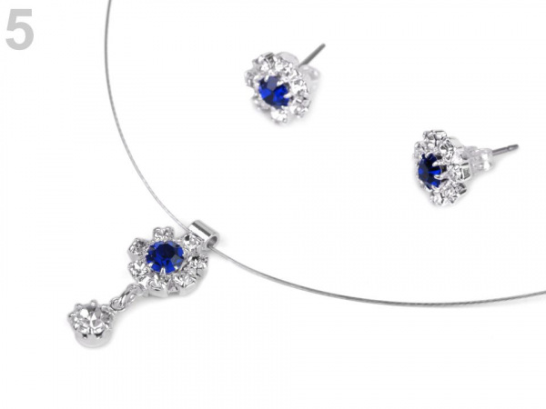 Náhrdelník a náušnice s broušenými kamínky - jablonecká bižuterie