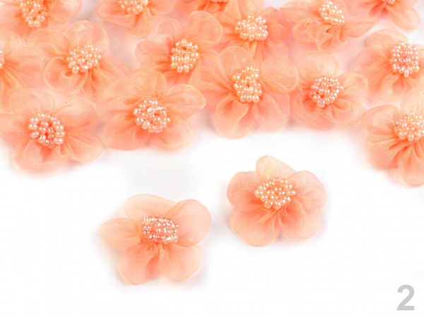 Monofilový květ s korálky Ø2,5-3 cm