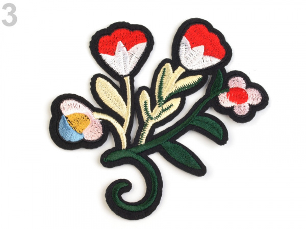 Nažehlovačka na rifle květy