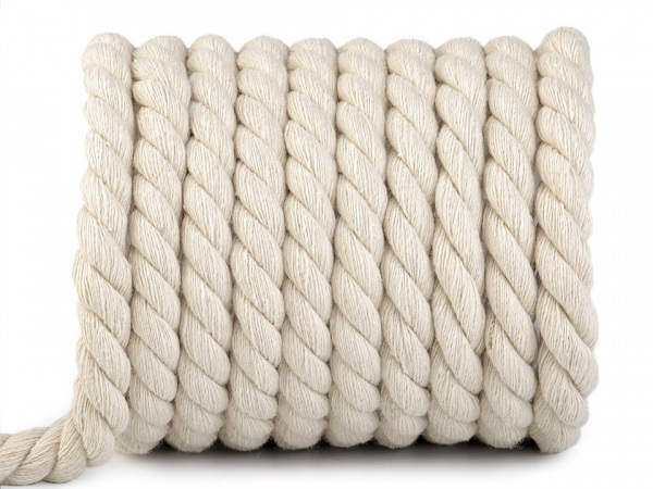 Bavlněná šňůra kroucená Ø15 mm macrame