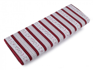 Bavlněná látka květy a proužky