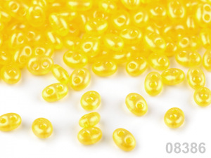 Dvoudírkový rokajl Preciosa Twin Crystal - Terra pearl 2,5x5 mm