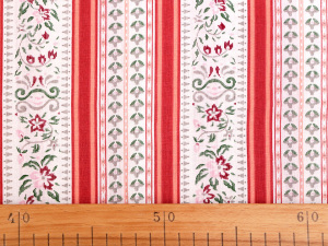 Bavlněná látka květy a proužky