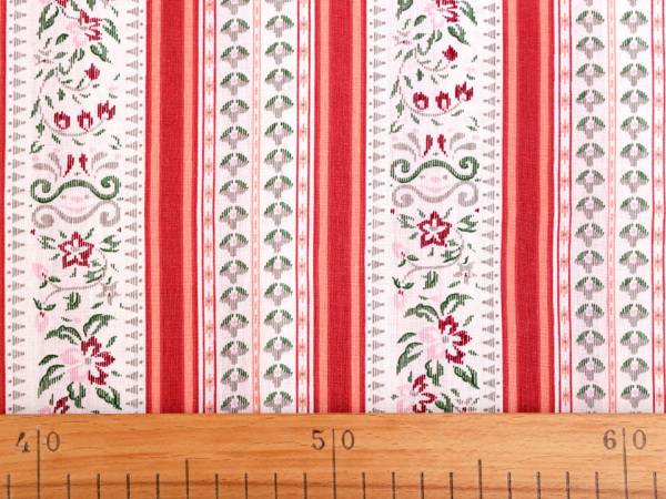 Bavlněná látka květy a proužky