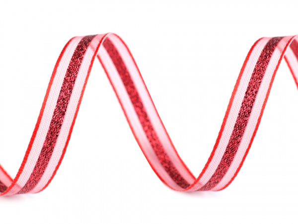 Vánoční stuha s lurexem šíře 12 mm