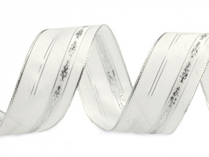 Stuha s lurexem a drátem šíře 40 mm