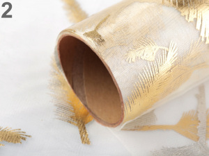 Organza s potiskem a glitry šíře 36 cm