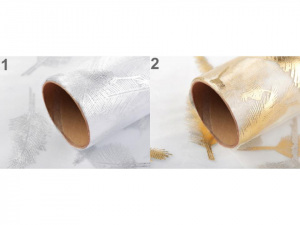 Organza s potiskem a glitry šíře 36 cm