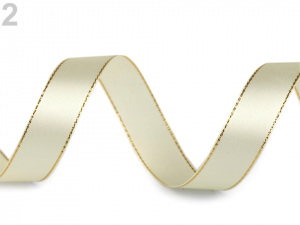 Atlasová stuha s lurexem svazky po 5 m šíře 20 mm svatební