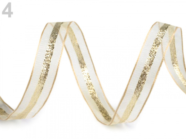 Vánoční stuha s lurexem šíře 12 mm
