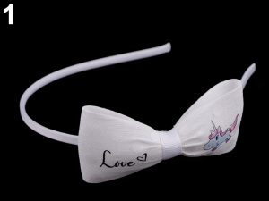 Čelenka do vlasů s mašlí a jednorožcem