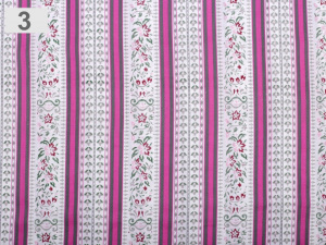 Bavlněná látka květy a proužky