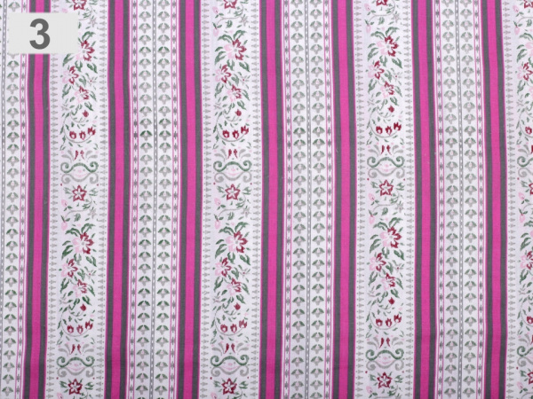 Bavlněná látka květy a proužky