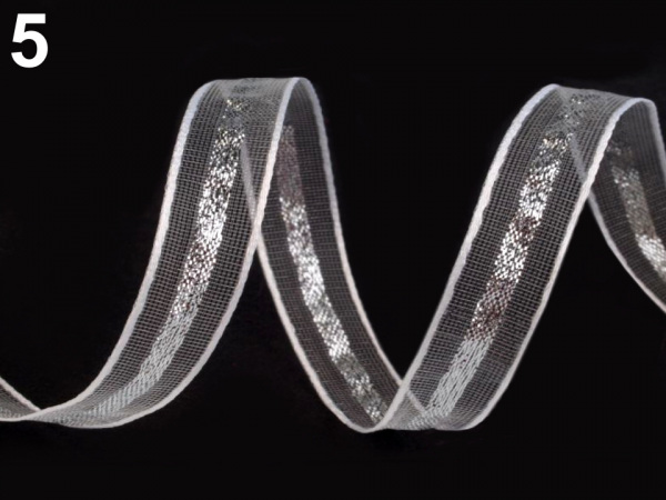 Vánoční stuha s lurexem šíře 12 mm