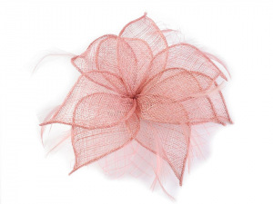 Fascinátor / brož květ s peřím