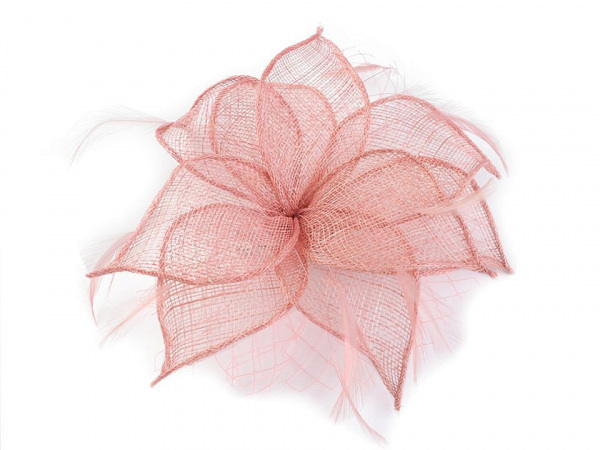 Fascinátor / brož květ s peřím