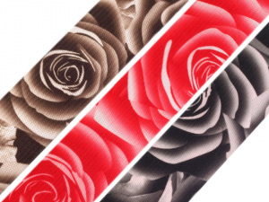 Pruženka šíře 27 mm s potiskem růže